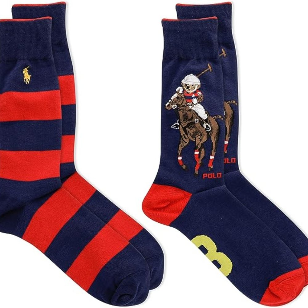 POLO RALPH LAUREN Men's Camo Collegiate Bear Slack Socks